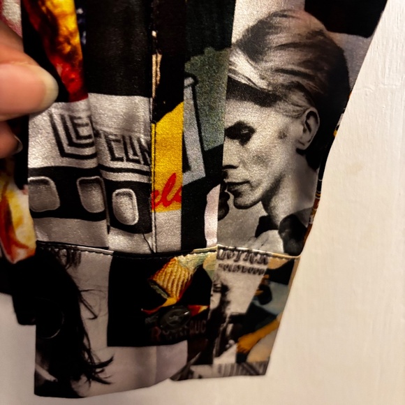 Unbreak.IT Italy Disco Silk  Blouse Button Down Multi Color Small NWT - Picture 10 of 13